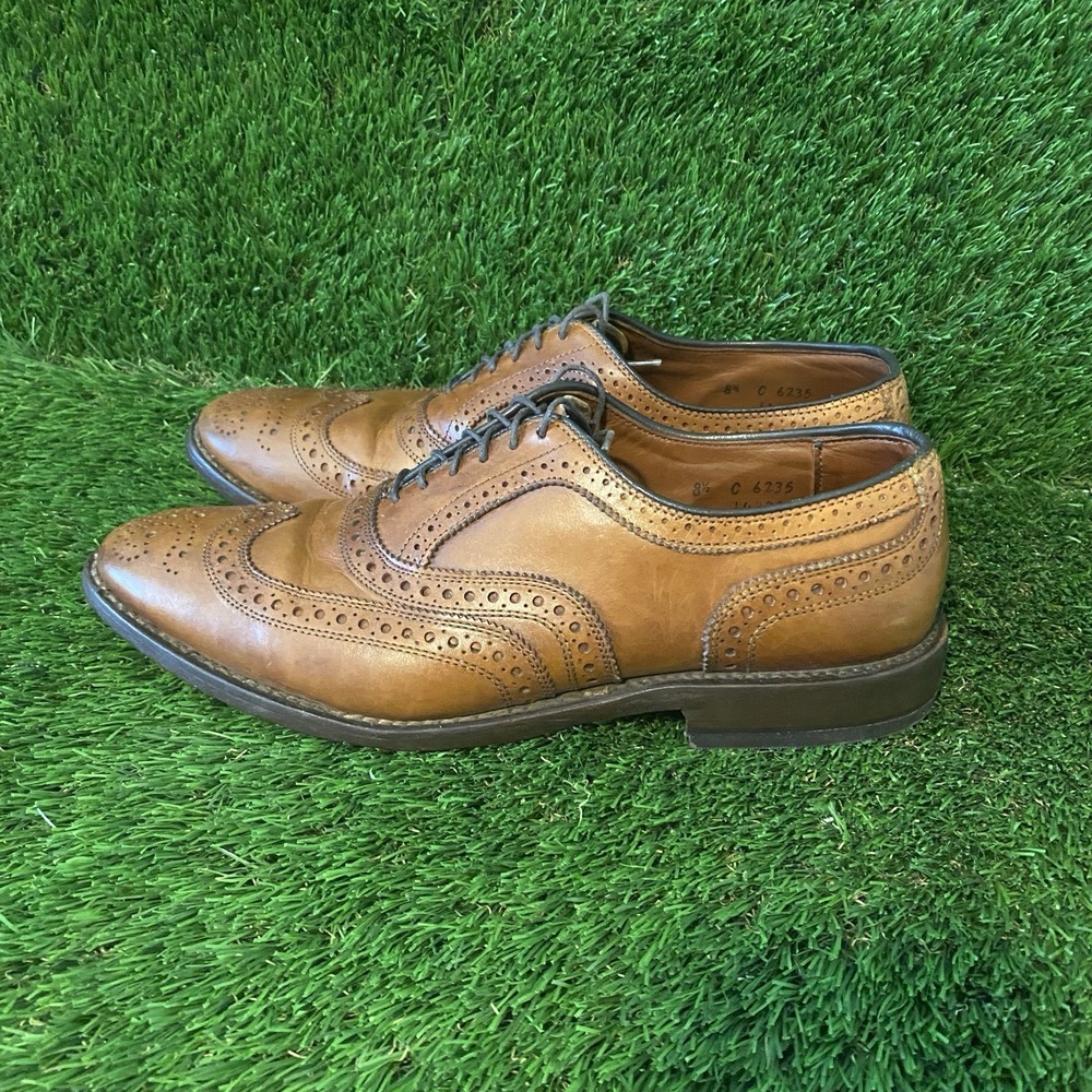 Allen Edmonds McAllister Walnut Brown Leather‎ Brogue Wingtip Oxford 8.5C Shoes